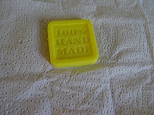 Yellow soap with pineapple fragrance oil